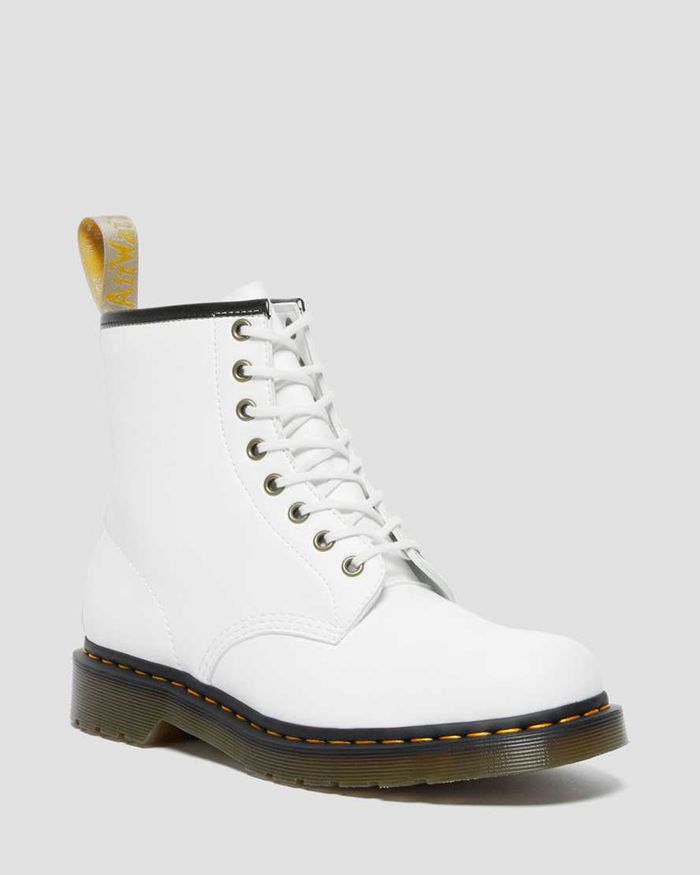 Dr Martens Vintersko Herre Hvite Vegan 1460 Kemble Lace Up 0479QEDNJ